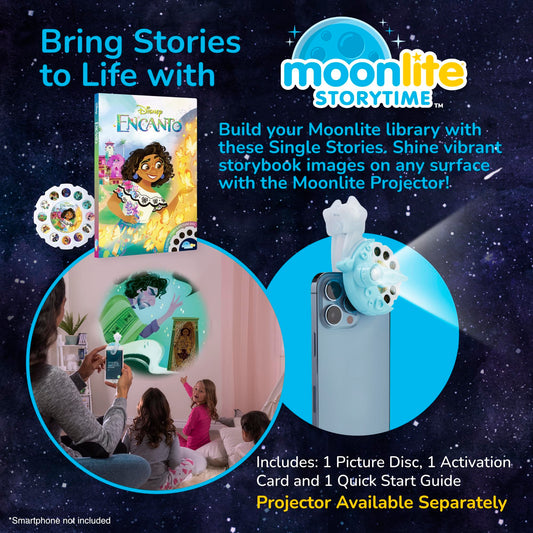 Moonlite Storytime Madrigal family characters appear on screen to spark imagination.