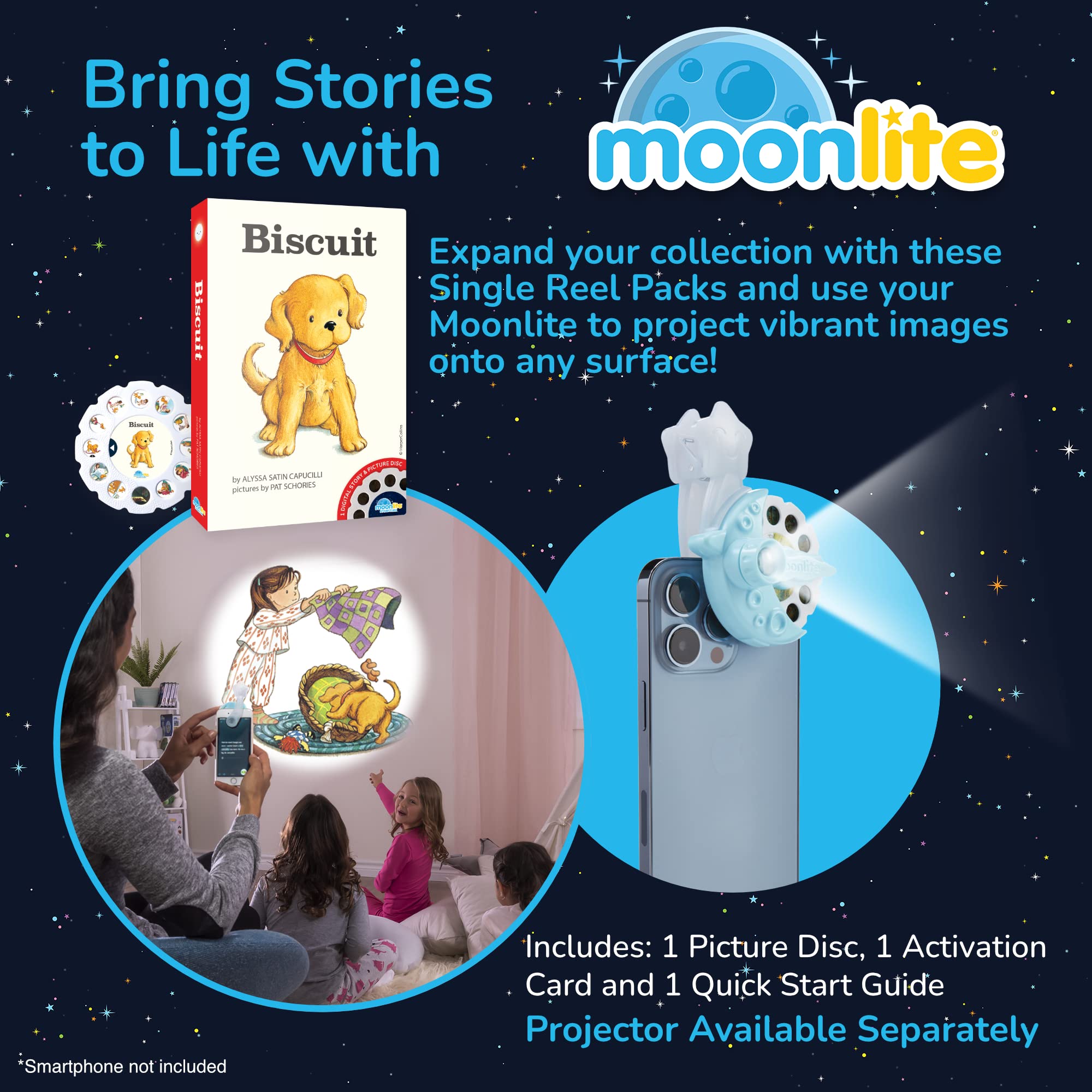 Moonlite Storytime memory challenge projection visual for engaging storytelling