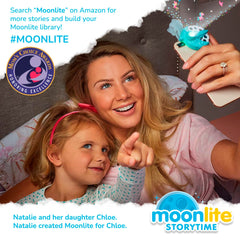 Moonlite Storytime projection setup clips to a smartphone for quick magical moments.