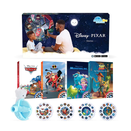 Moonlite Storytime Projector wall projection enhances bedtime storytelling.