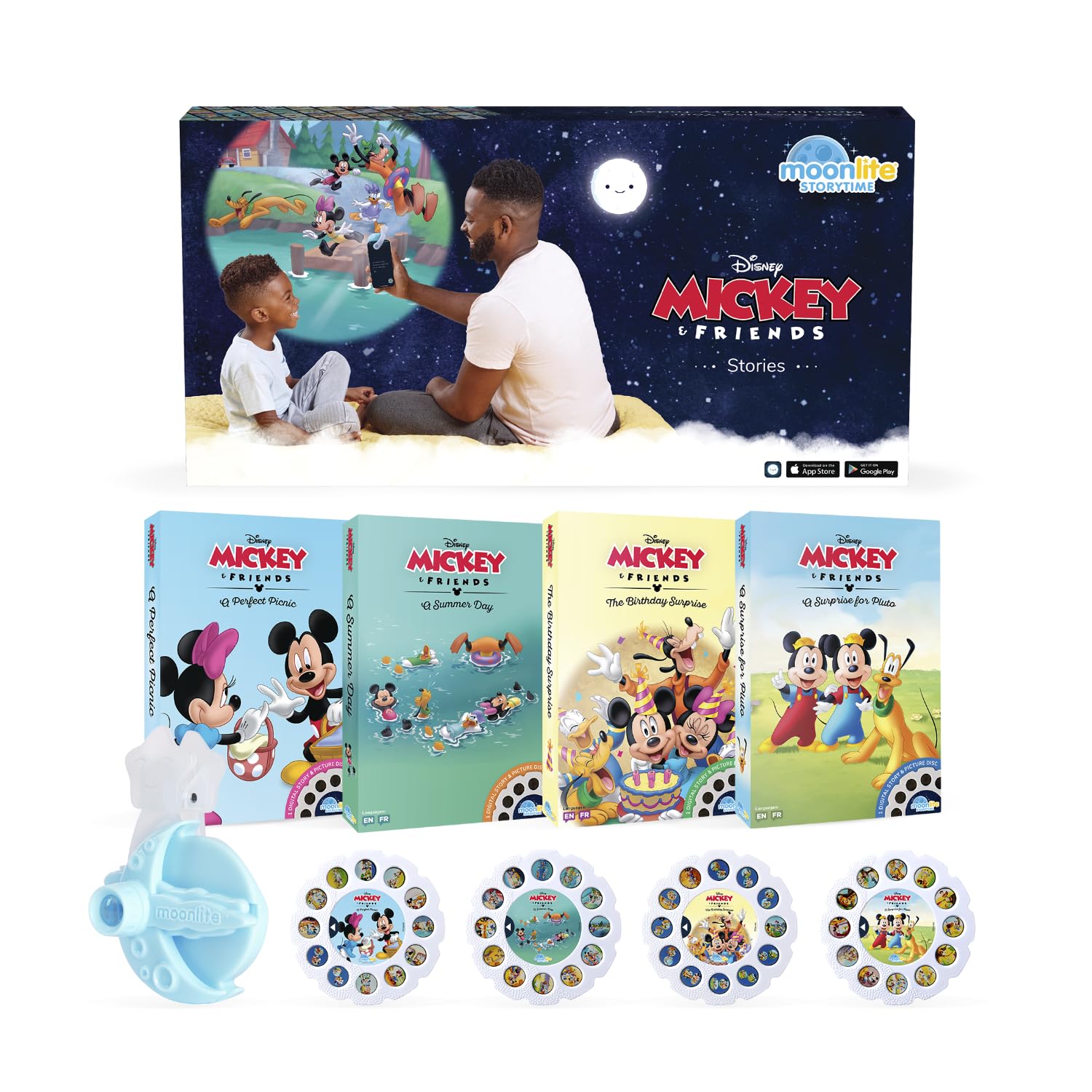 Moonlite Storytime projector creates magical wall projection for bedtime storytelling