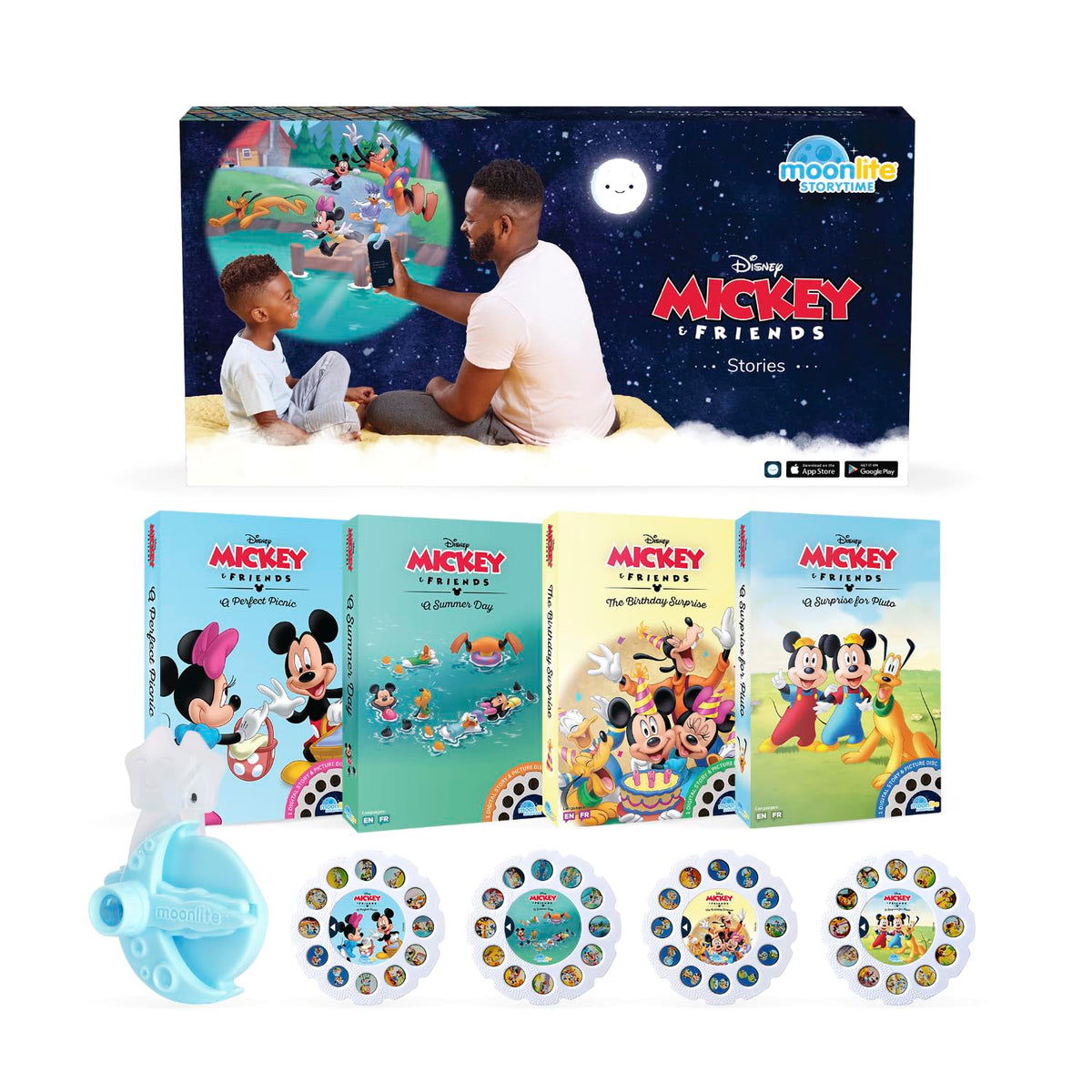 Moonlite Storytime projector creates magical wall projection for bedtime storytelling
