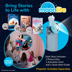 Moonlite Storytime Reels featuring 101 Dalmatians on ceiling for playful learning.
