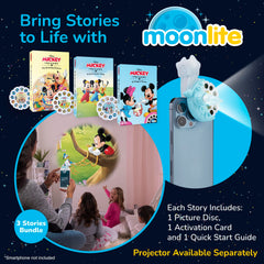 Moonlite Storytime Reels projection scene showing family reading together.
