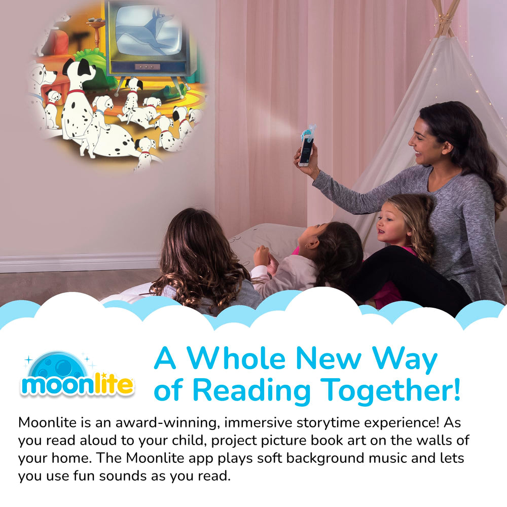 Moonlite Storytime Reels for Mulan projected wall to spark imagination.