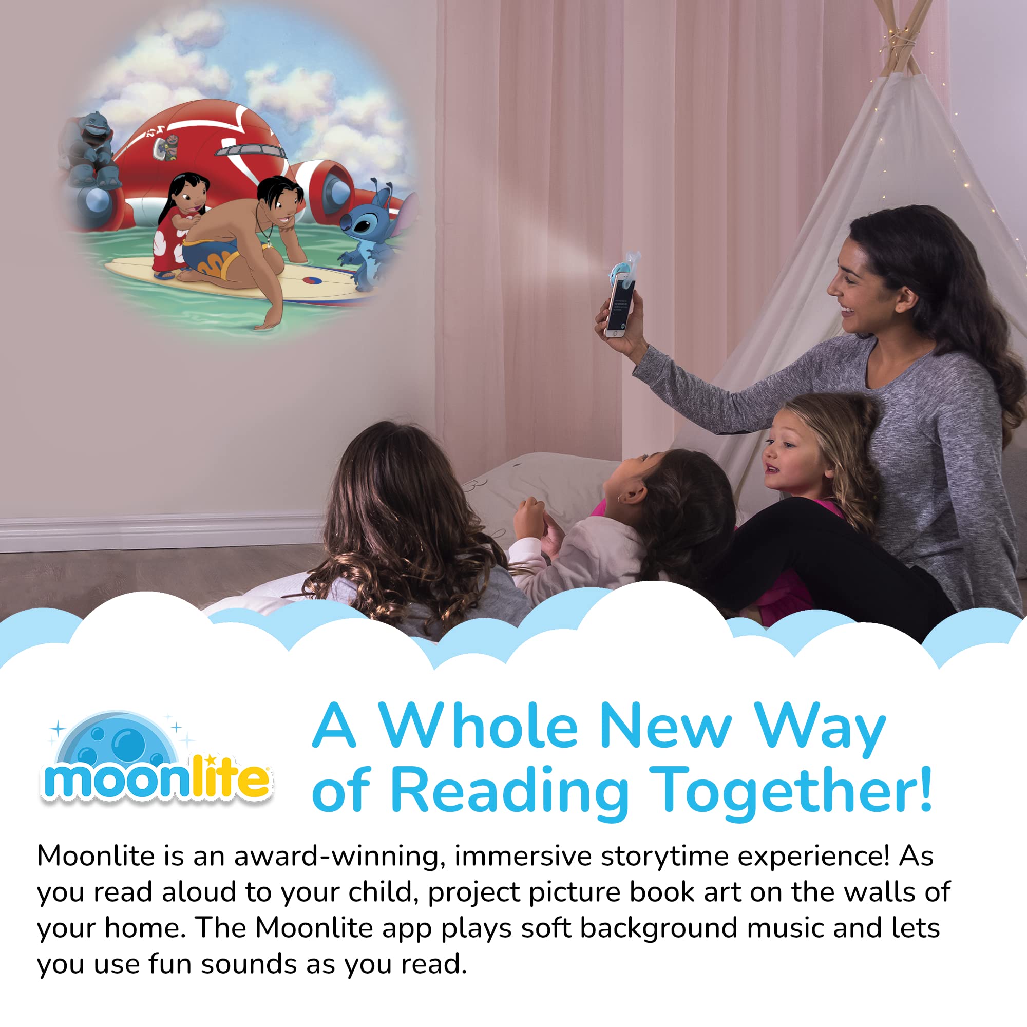 Moonlite Storytime Reels two stories collection enhances shared storytelling moments.