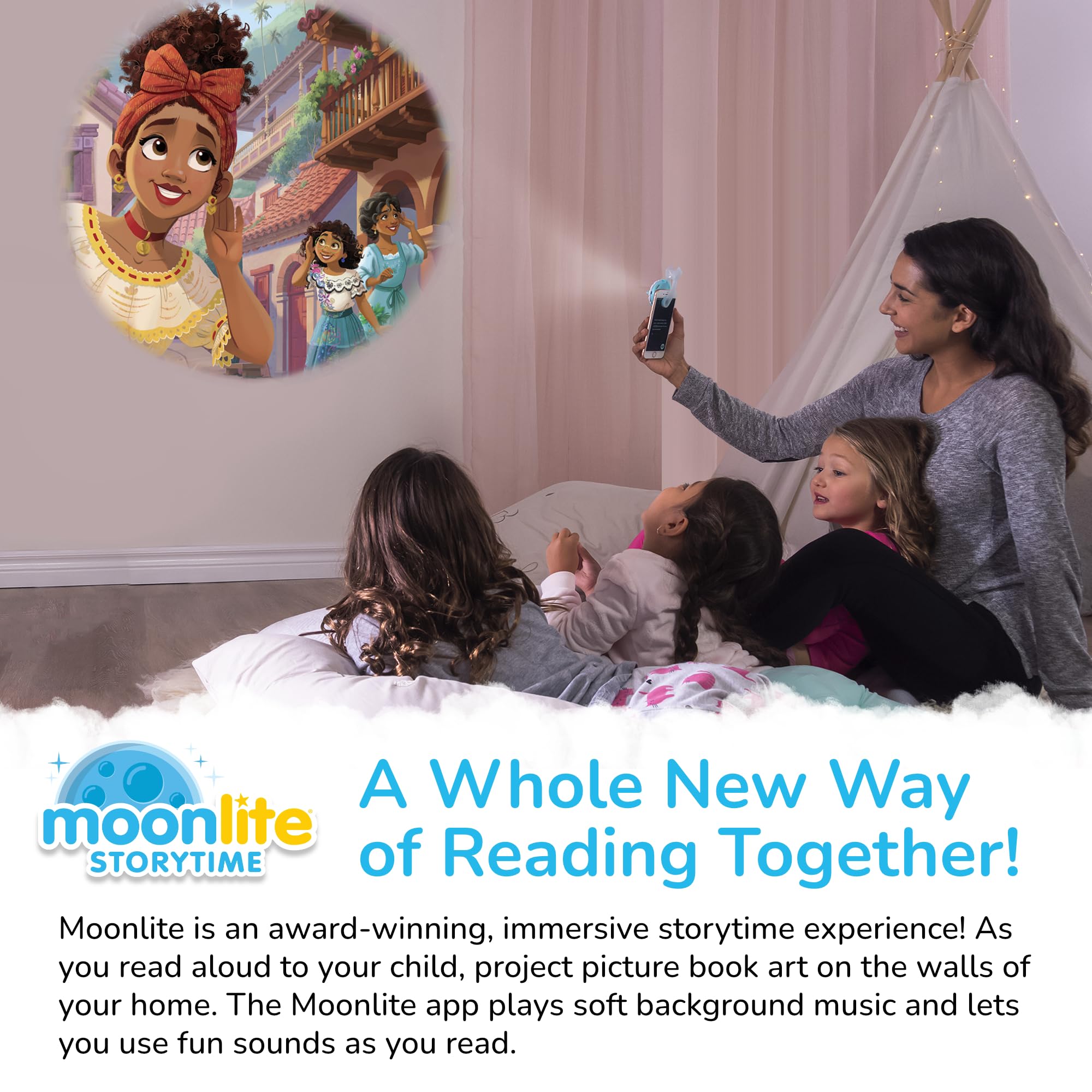 Moonlite Storytime Starter Pack features Encanto stories with magical visuals for kids