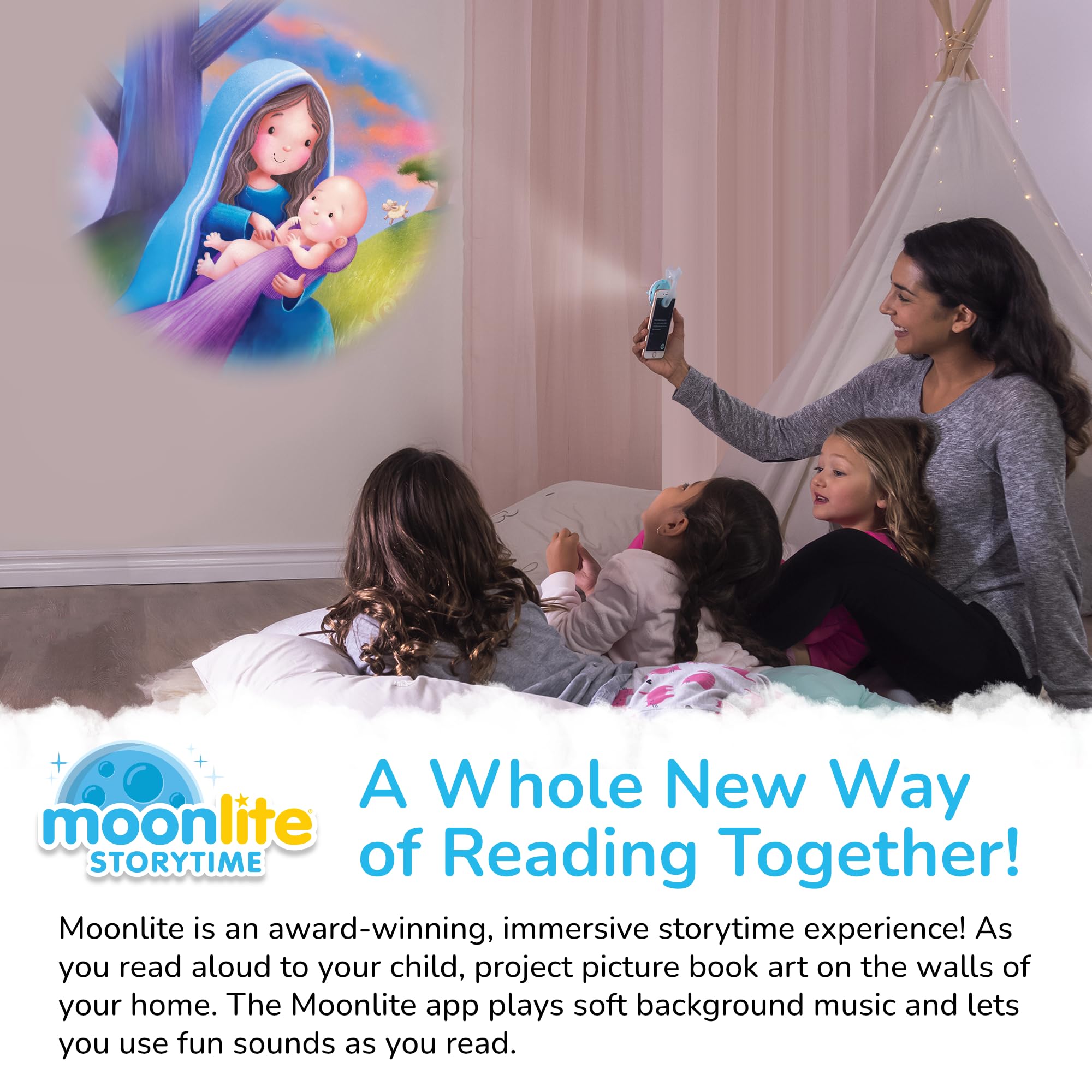 Moonlite Storytime Starter Pack four stories visuals captivate family reading.