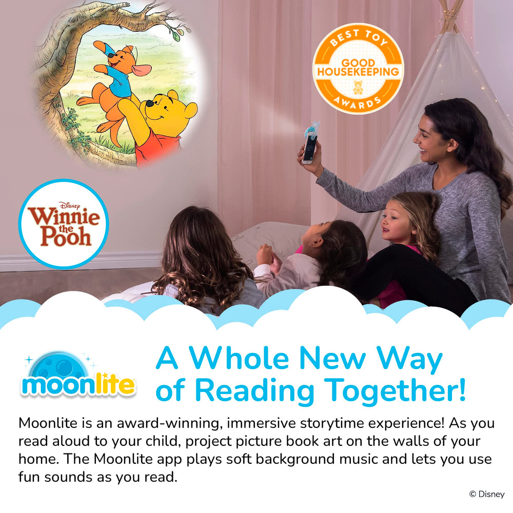 Moonlite Storytime Starter Pack four Winnie The Pooh stories covers displayed for cozy family reading.