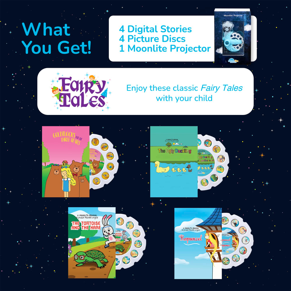 Moonlite Rapunzel scene projected for imaginative bedtime storytelling.