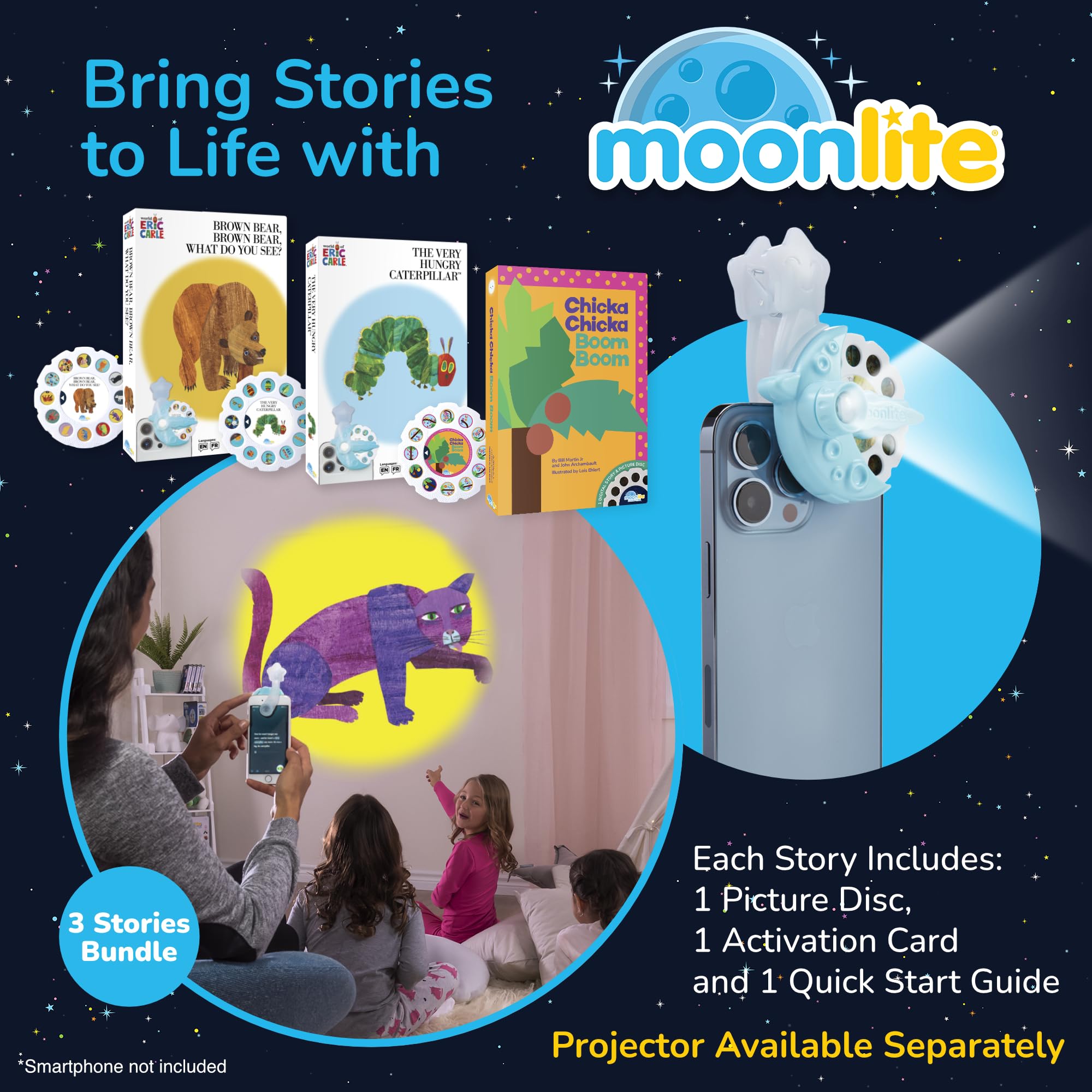 Moonlite Storytime 3 reel brown bear displayed on wall enhances storytelling and vocabulary.