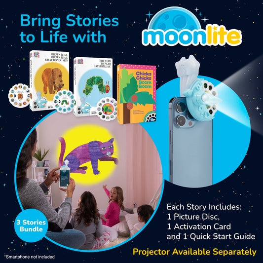 Moonlite Storytime 3 reel brown bear displayed on wall enhances storytelling and vocabulary.