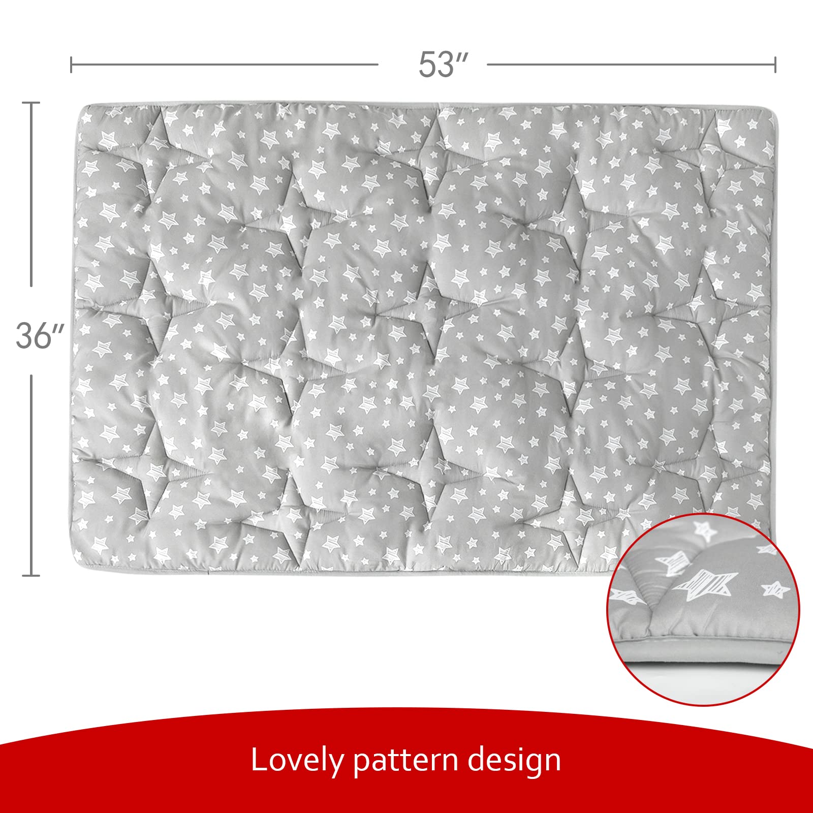Moonsea non-slip play mat keeps toddlers steady during crawling and playtime.