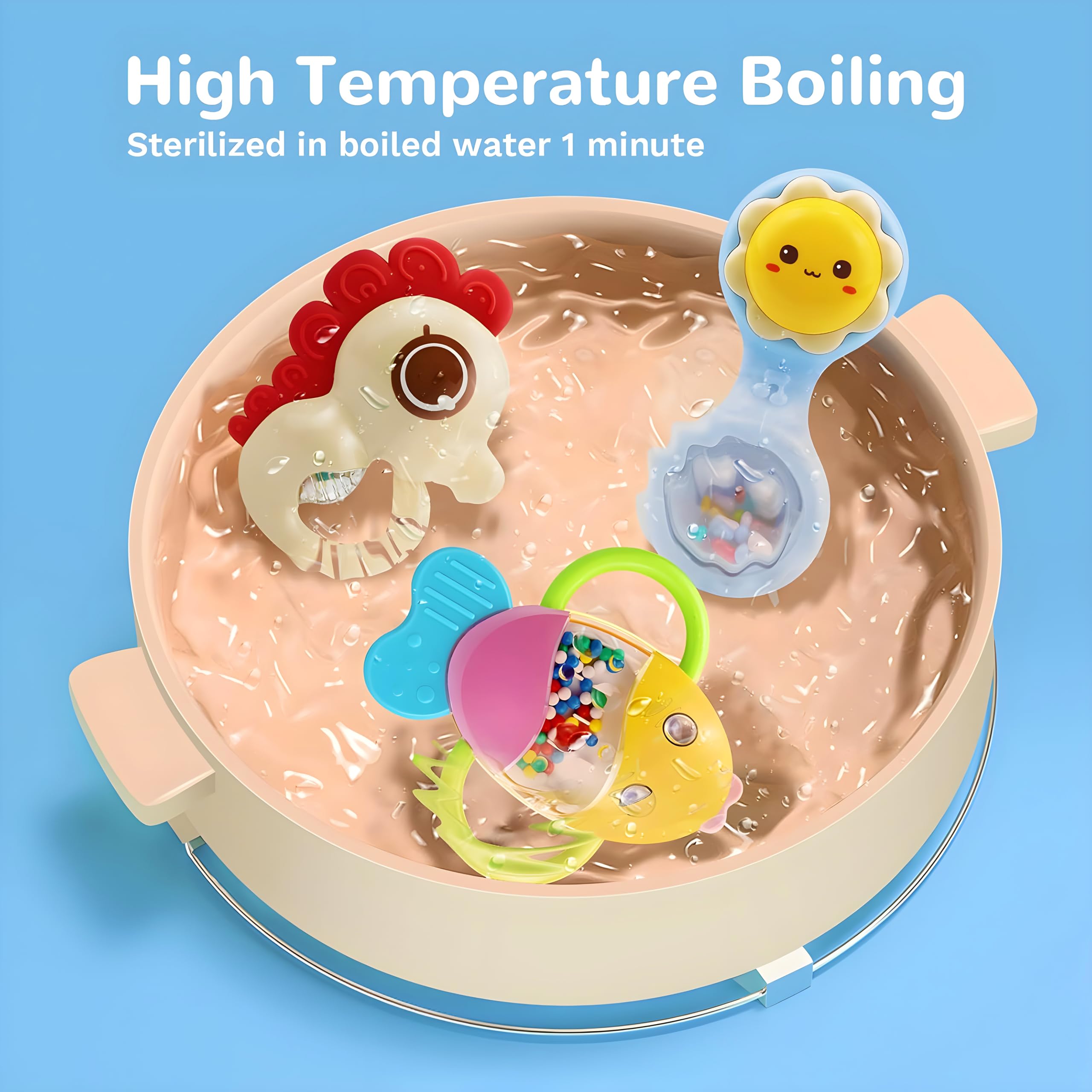 MOONTOY bunny rattle — cute shape and bells spark curiosity during playtime.