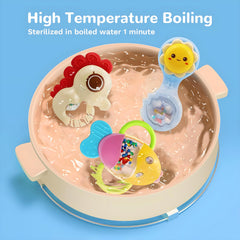 MOONTOY bunny rattle — cute shape and bells spark curiosity during playtime.