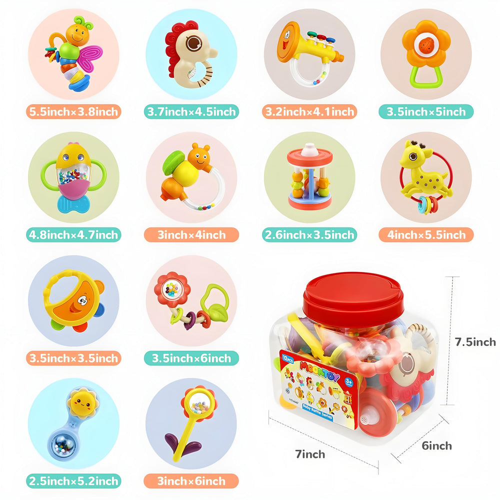 MOONTOY butterfly rattle — bright colors spark visual development in early months.