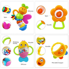 MOONTOY bear rattle — lightweight grip toy for grabbing and shaking.
