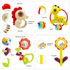 MOONTOY deer rattle — bright, easy-to-hold rattle for fine motor play.