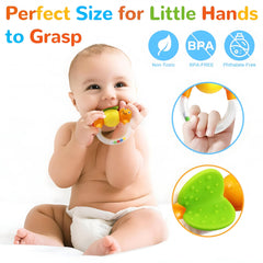 MOONTOY fish rattle — compact rattle with beads to aid hand-eye coordination.