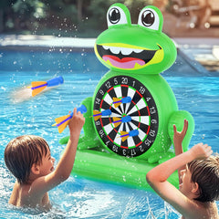 MOONTOY Frog Dart Board float for pool games, boosts coordination during summer play
