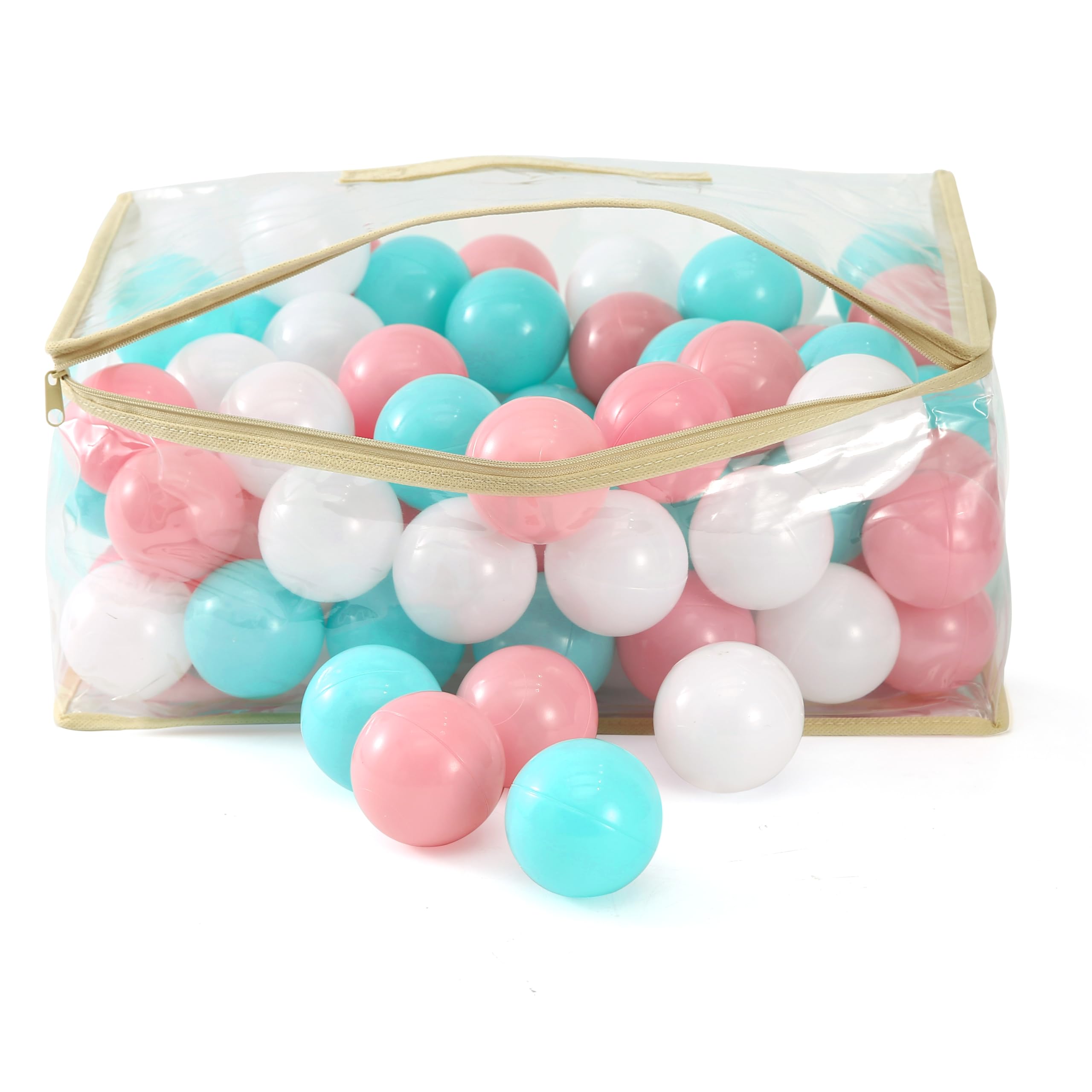 MoonxHome ball pit balls come as 200 pieces with satisfaction guarantee.