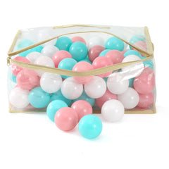 MoonxHome ball pit balls come as 200 pieces with satisfaction guarantee.