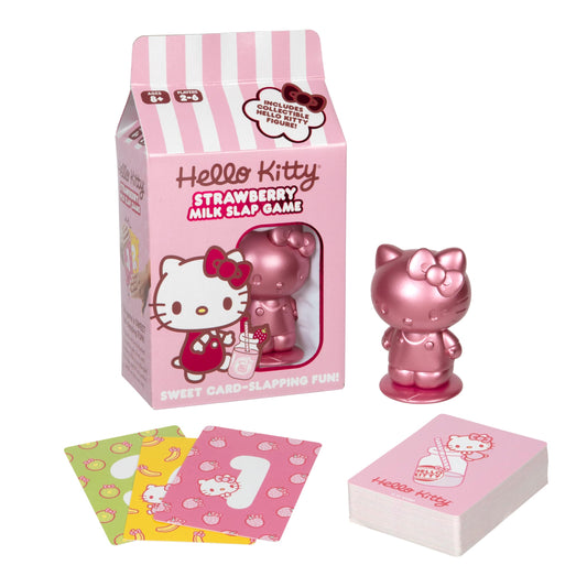 Moose Hello Kitty Strawberry Milk Slap Game packaging in pink carton, ideal gift.