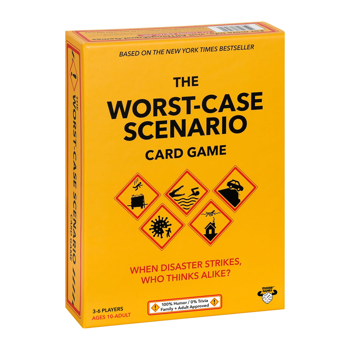 Moose Worst-Case Scenario Card Game box front, ideal for family game night