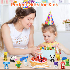 Moosia colorful erasers showcase variety and playful learning appeal
