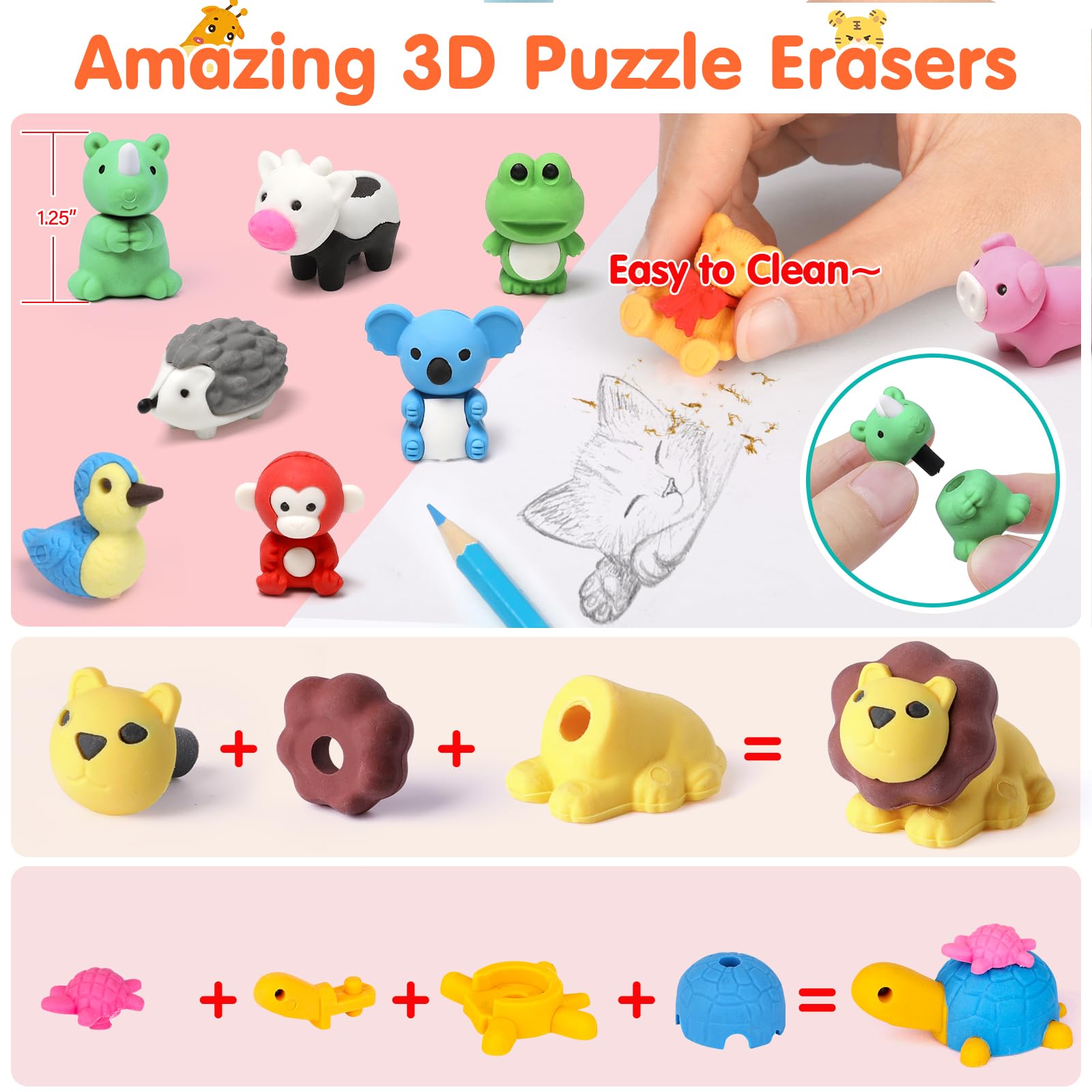 Moosia party-favor erasers ideal for gifting and classroom celebrations