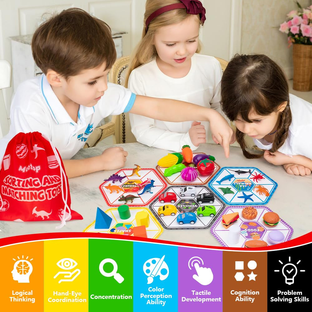 Mootop Sorting Toys vegetables for item recognition and memory play.