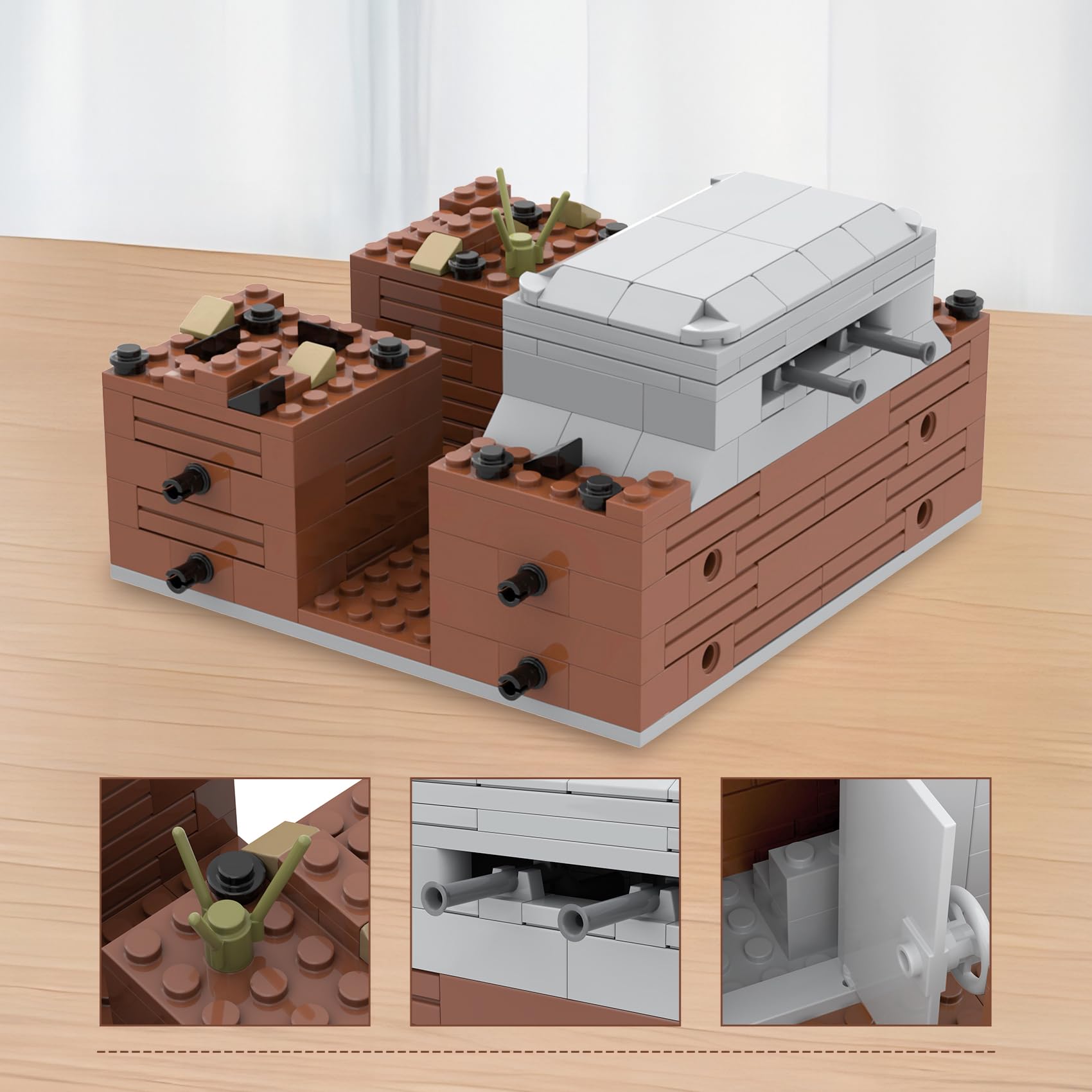 MOOXI WW2 Bunker durable ABS plastic ensures long-lasting play