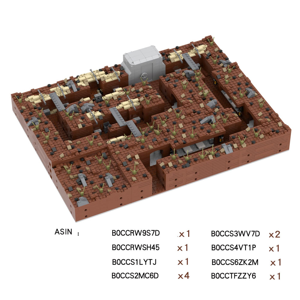 MOOXI WW2 Bunker diorama assembly demonstrating versatile builds