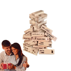 MOOYIYAN Lust Tower wooden blocks for intimate date nights, promoting playful connection.