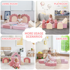 MOOZHEALTH foam climbing blocks beige sloped ramps support gentle climbs and transitions