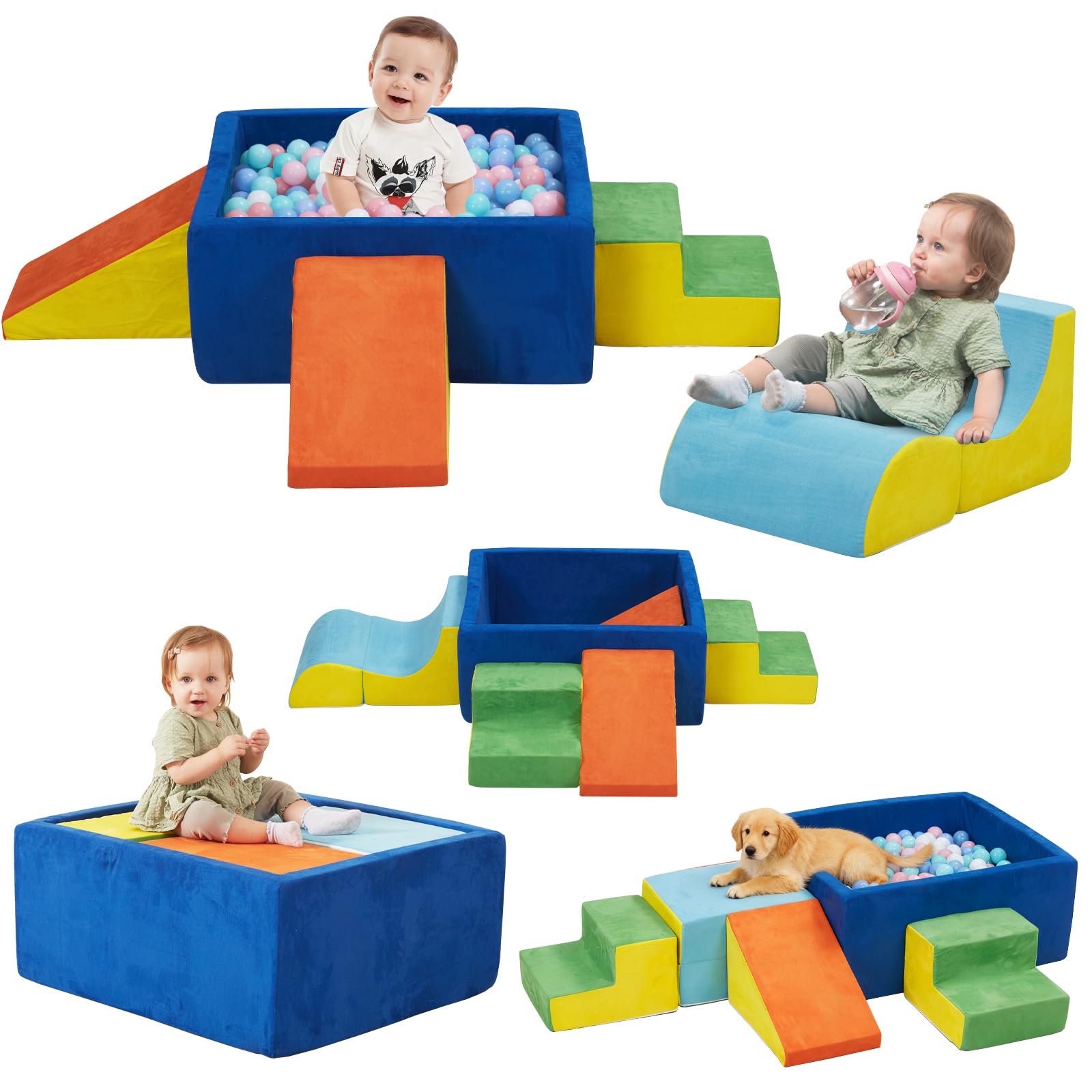MOOZHEALTH foam climbing blocks step for safe toddler ascent and play