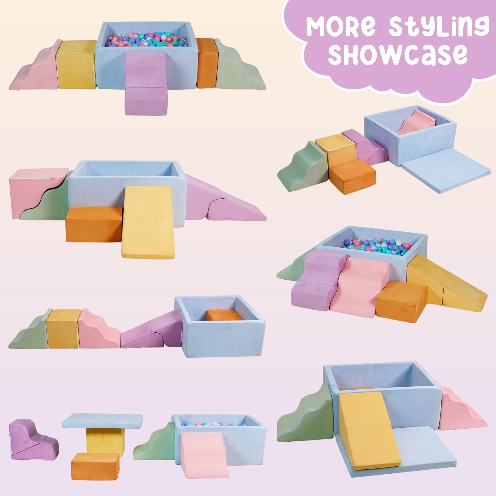 MOOZHEALTH foam climbing mat provides a cushioned base for crawling and balance practice.