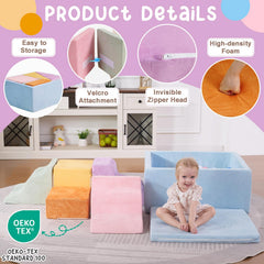 MOOZHEALTH wave ramp set helps simulate climbing pathways in a fun, imaginative setup.