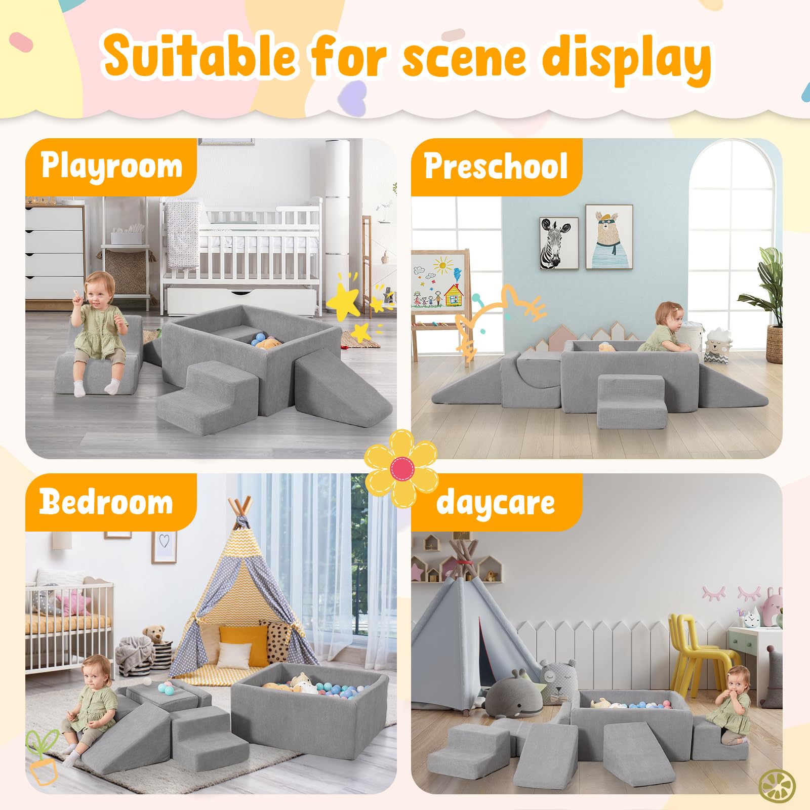 MOOZHEALTH safe design with rounded edges protects toddlers during play