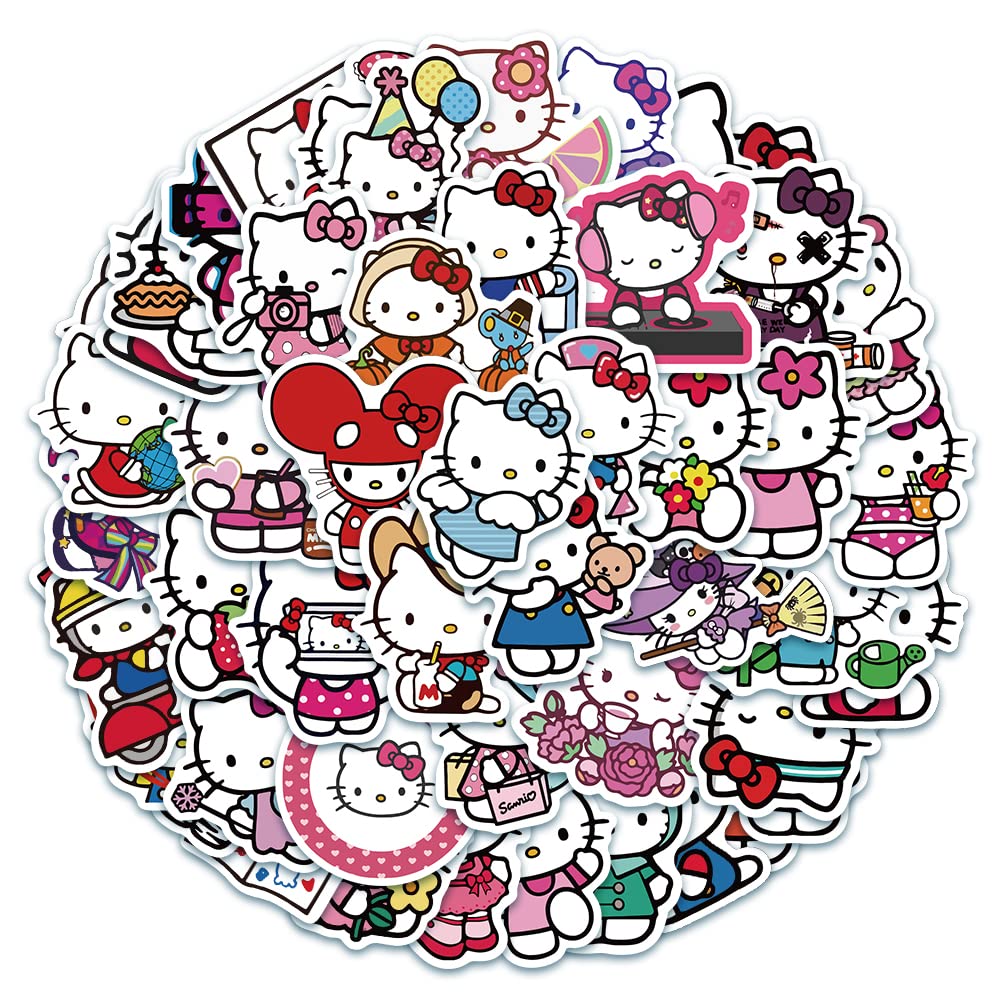 MOQIAN Hellokitty stickers pack on a colorful sheet for vibrant school gear