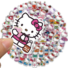 MOQIAN Hello Kitty decal on a guitar, blending fun style with protective vinyl