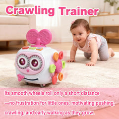 MoraBaby Busy Cube pull silicone ropes for sensory feedback and grip strength.