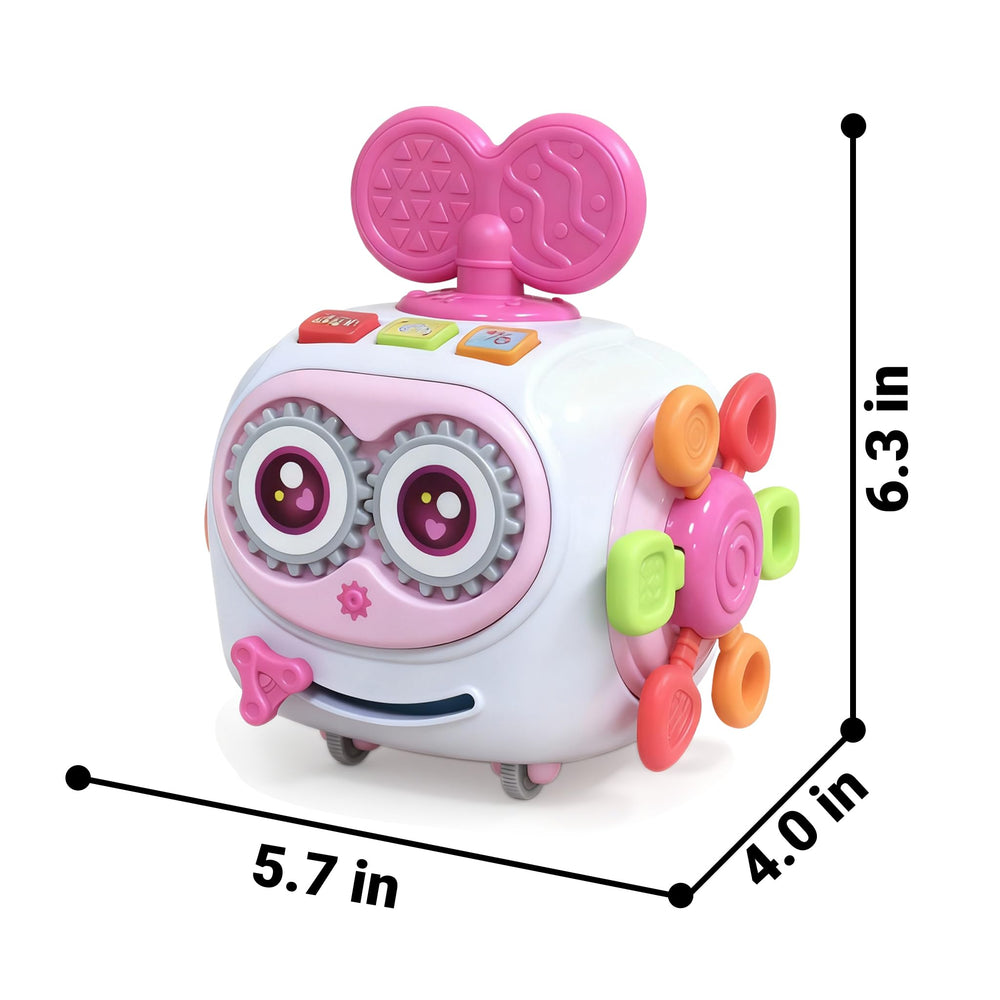 MoraBaby Busy Cube tummy time trainer helps neck and shoulder muscles during play.