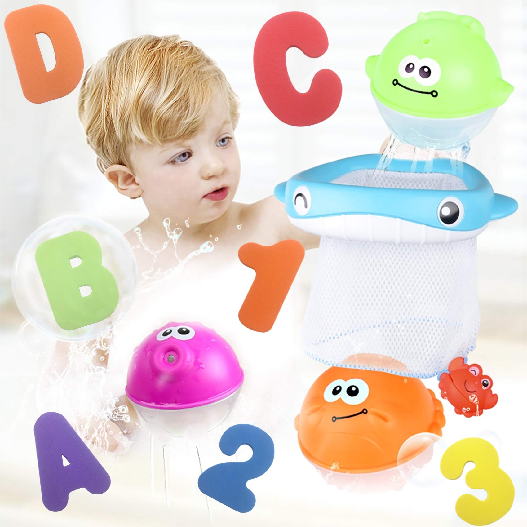 MoraBaby colorful bath time learning set adds color and imagination to tub play