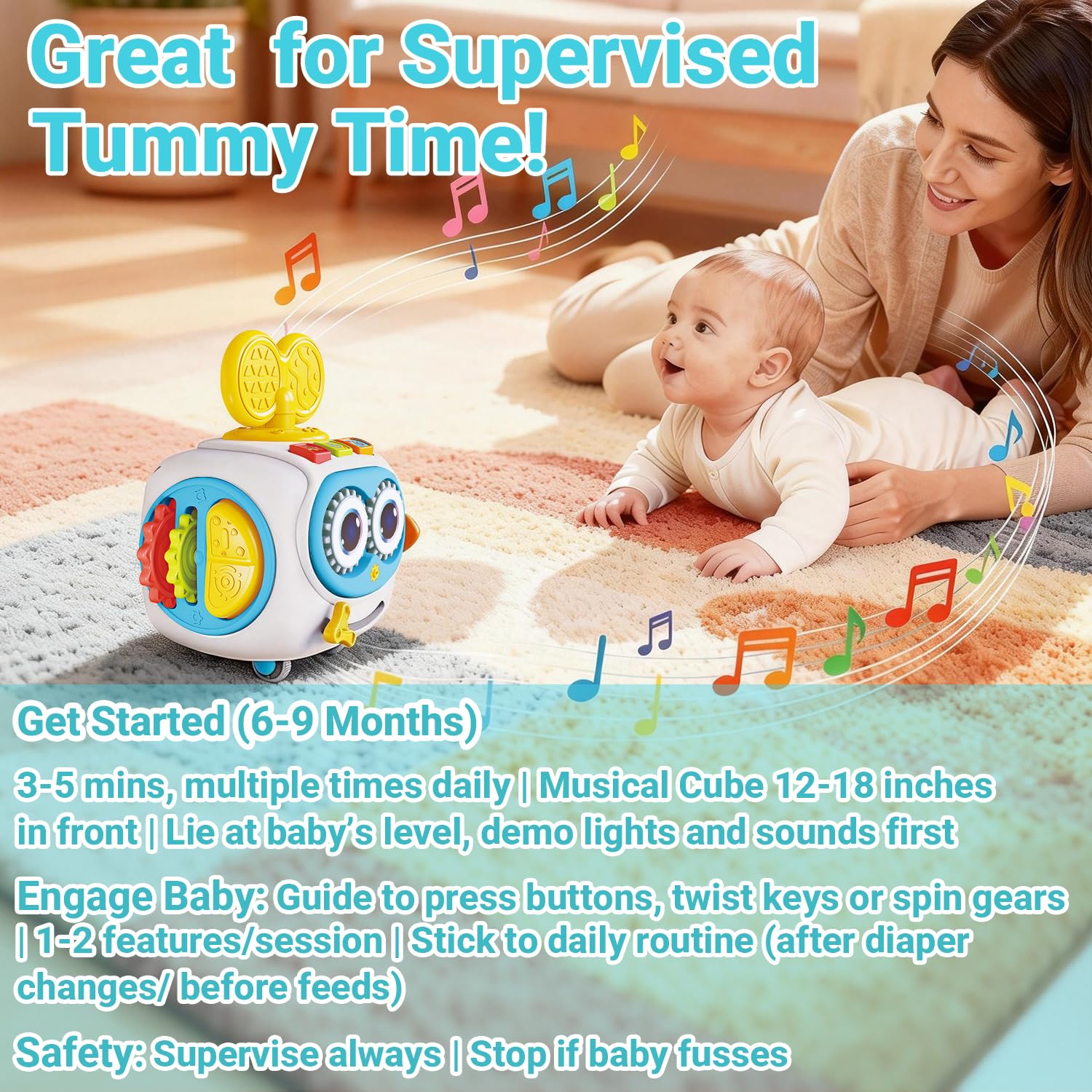 MoraBaby Robot Busy Cube sliding modules for tactile exploration