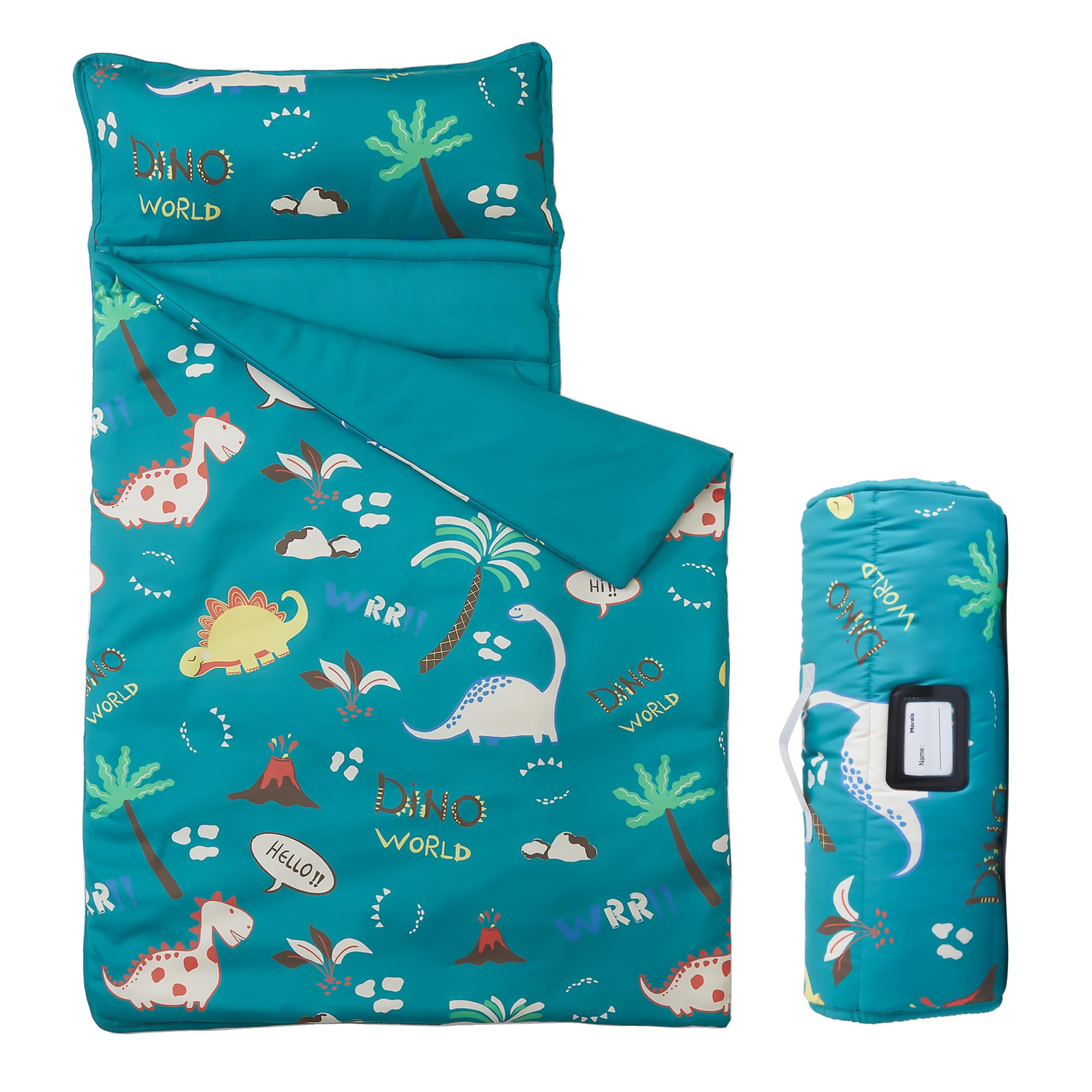 MORAIS toddler nap mat with dinosaur pattern provides cozy preschool naptime