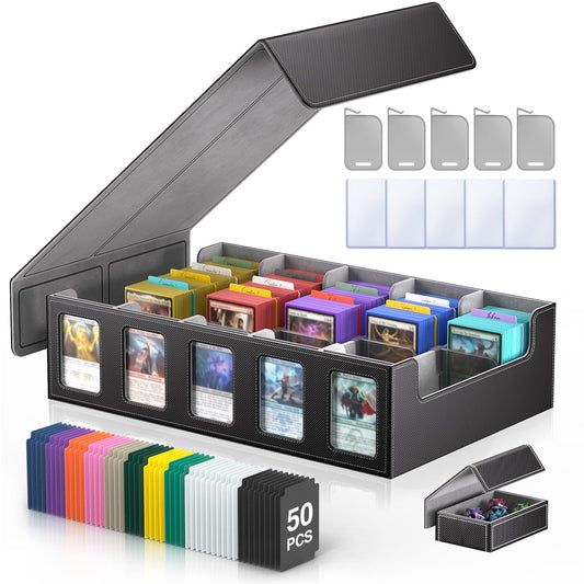 MORCCO 5-row trading card storage box holds 3900+ cards for large collections.