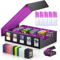 MORCCO trading card storage box 5-row displays window access for quick view.