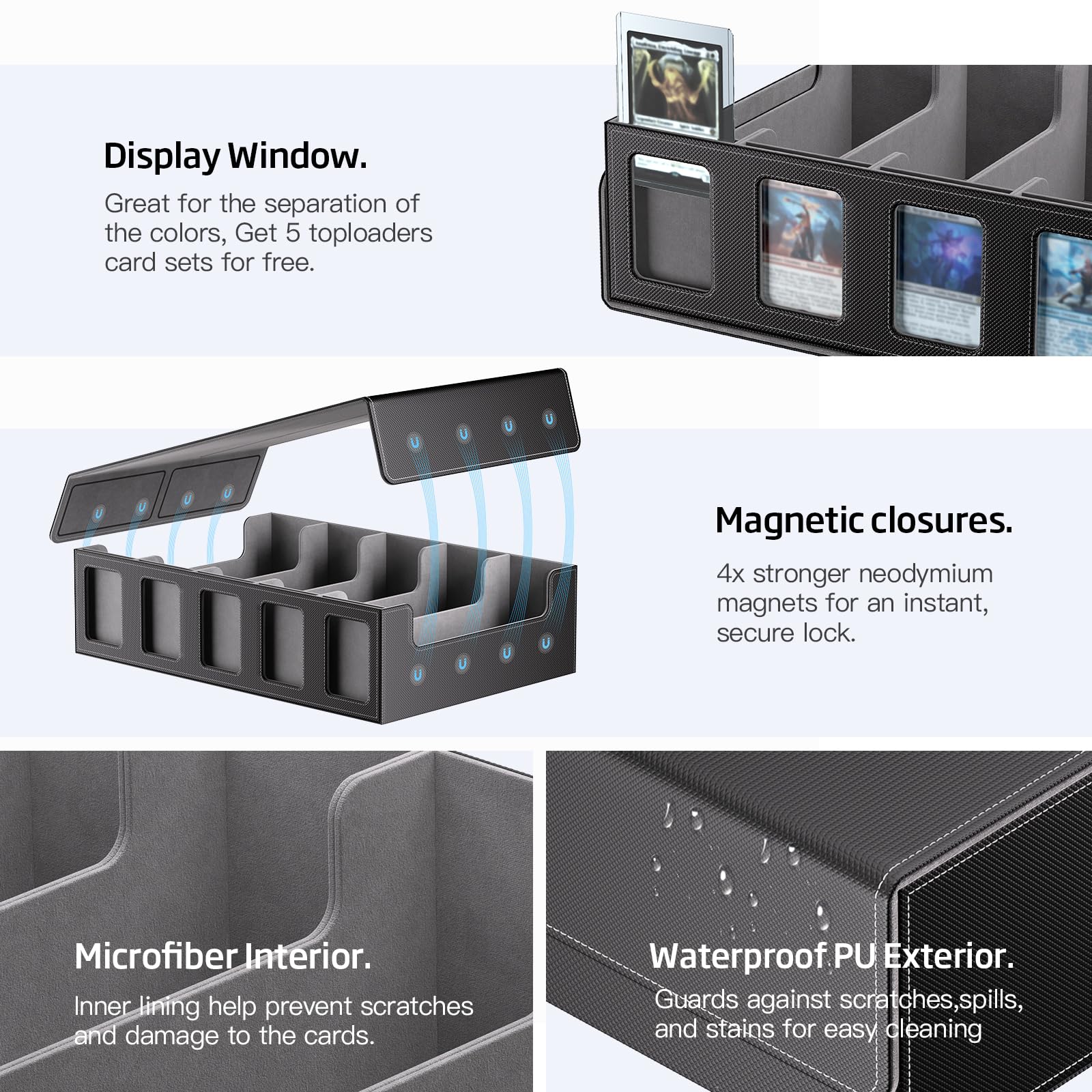 MORCCO waterproof PU exterior protects cards during travel.