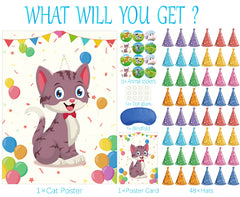 Morcheiong pin the tail cat numbered hats enable easy score tracking.